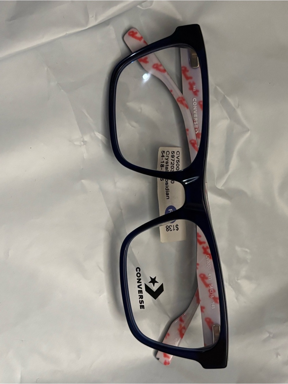 Converse Navy Blue Rectangular Glasses BNWT retail $138